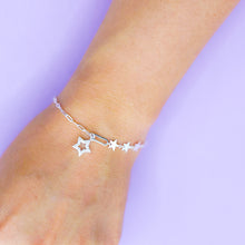 Cargar imagen en el visor de la galería, Pulsera Plata Estrellas Microcircones
