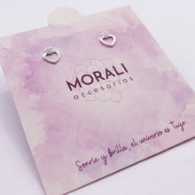 Cargar imagen en el visor de la galería, Aretes Plata Dos Corazones
