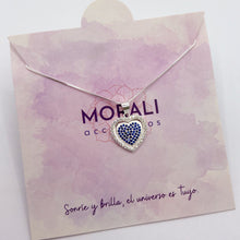 Cargar imagen en el visor de la galería, Dije Plata Corazón Circones Azules
