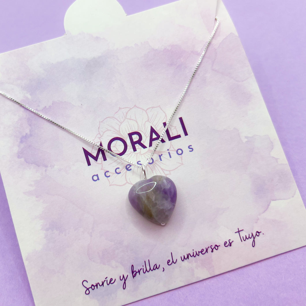Dije Plata Corazón Amatista