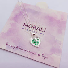 Cargar imagen en el visor de la galería, Dije Plata Corazón Circones Verdes
