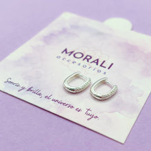 Cargar imagen en el visor de la galería, Candongas Plata Cuadro Microcircones
