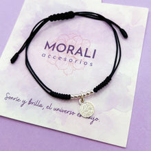 Cargar imagen en el visor de la galería, Pulsera Plata Medalla San Benito Negra
