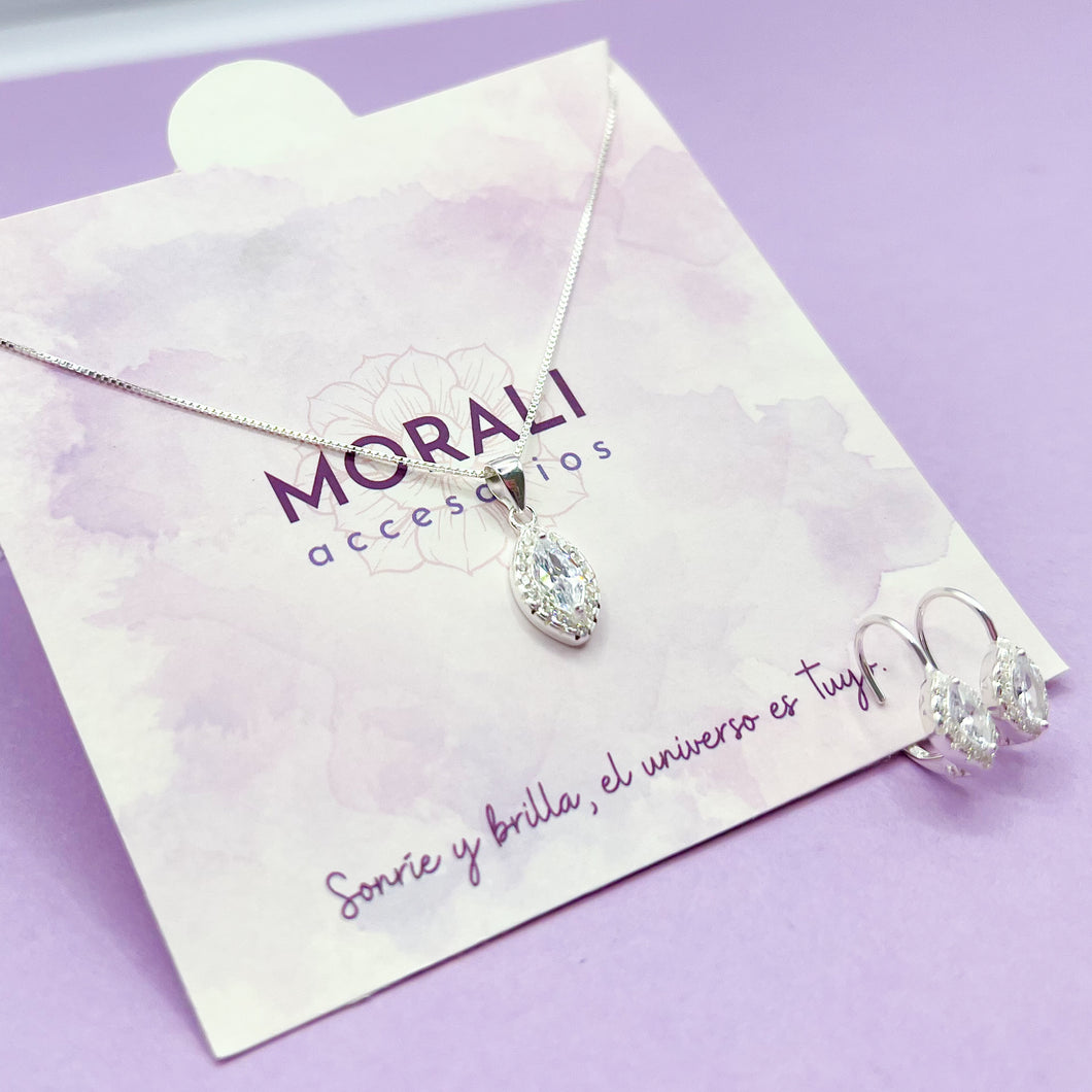 Juego Plata Circón Cristal