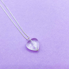 Cargar imagen en el visor de la galería, Dije Plata Corazón Cuarzo Cristal
