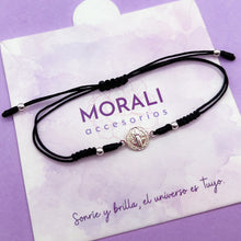 Cargar imagen en el visor de la galería, Pulsera Plata San Benito Negra
