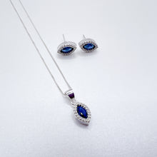 Cargar imagen en el visor de la galería, Juego Plata Circón Gota Azul
