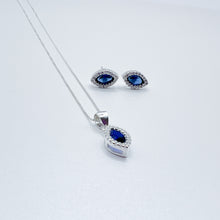 Cargar imagen en el visor de la galería, Juego Plata Circón Gota Azul
